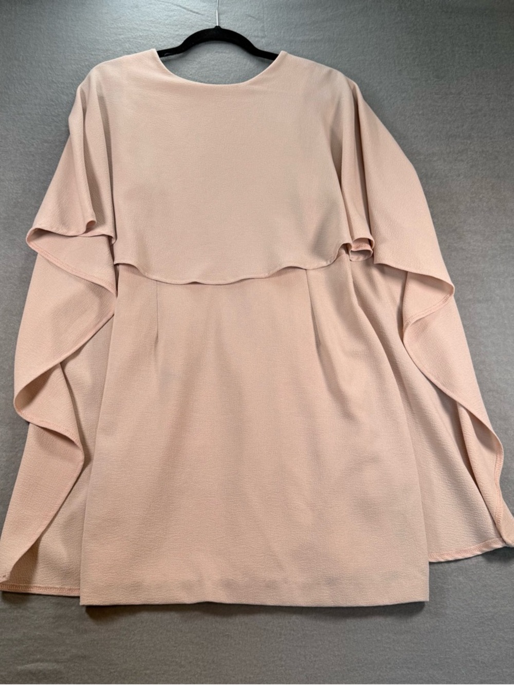 Lulus Best is Yet to Come Blush Pink Cape Backless Mini Dress Size L